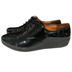 FitFlop F-Pop Patent Oxford Lace Up Shoes size 7.5
